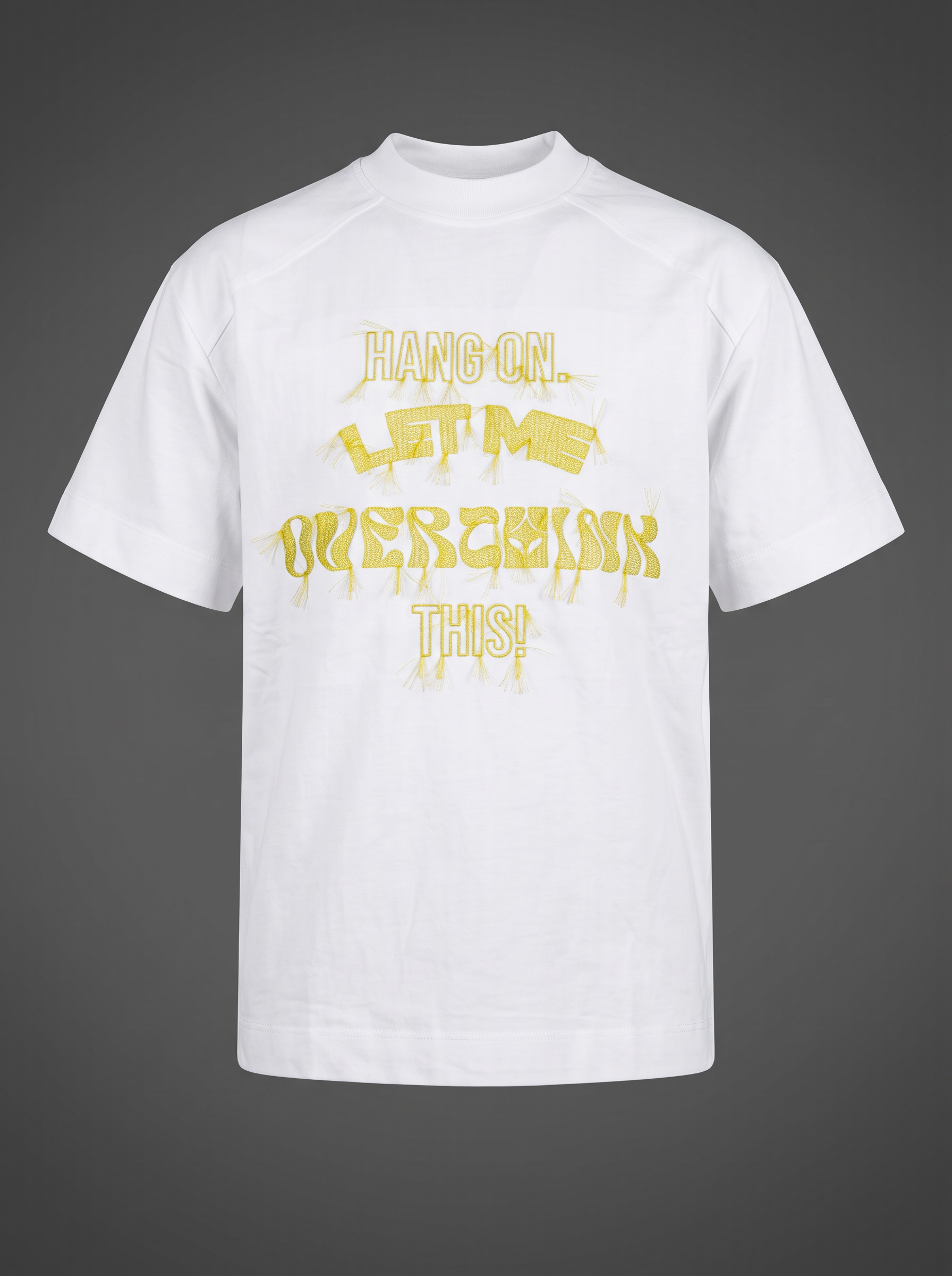 T-shirt Overthink ricamo giallo
