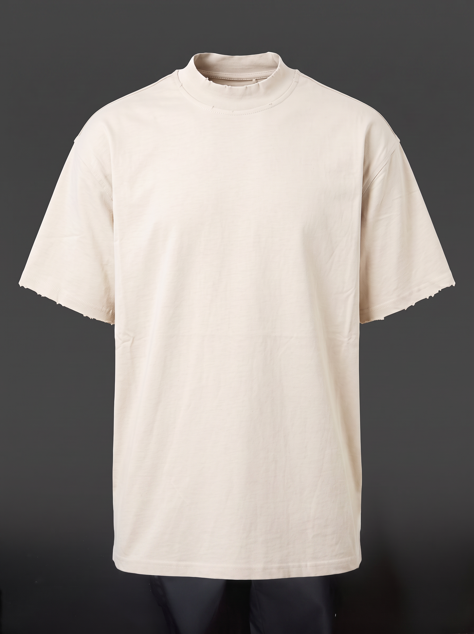 T-shirt panna collo alto
