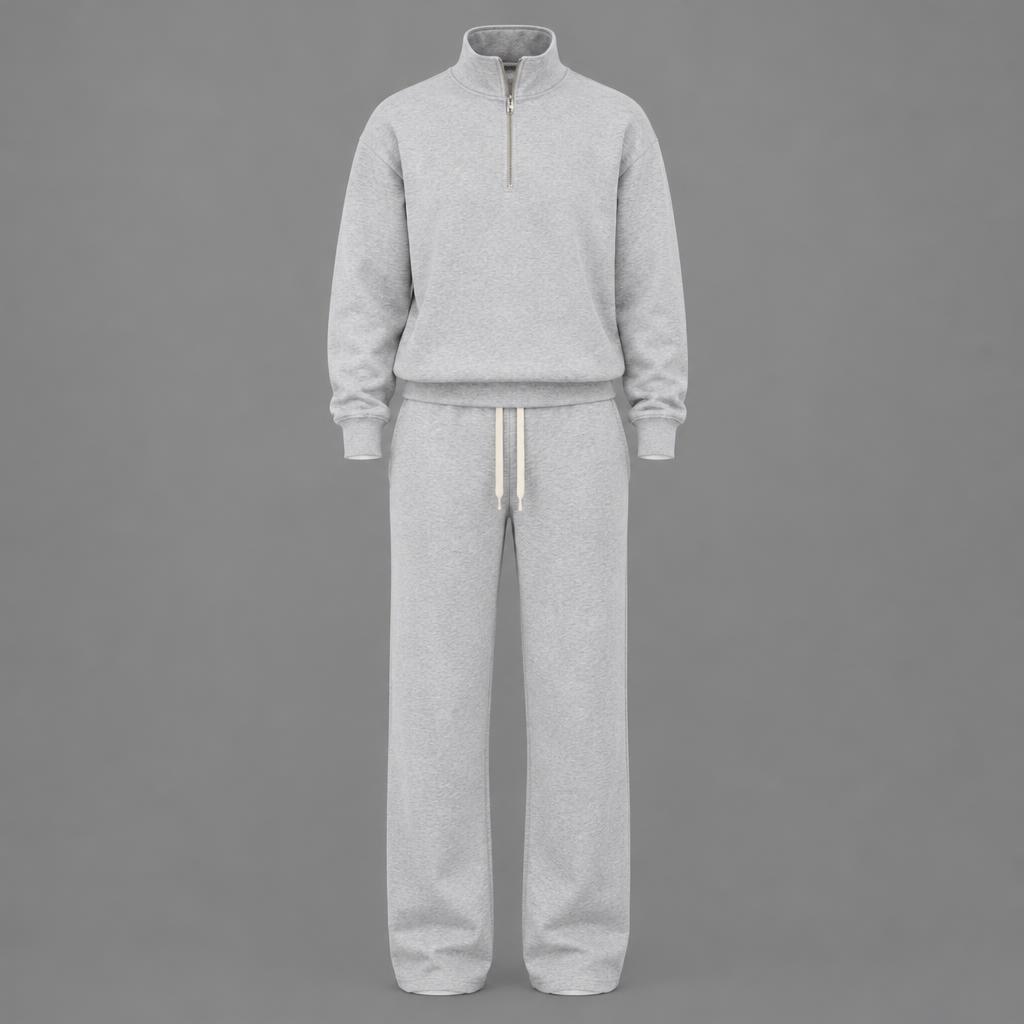 Completo grigio con zip