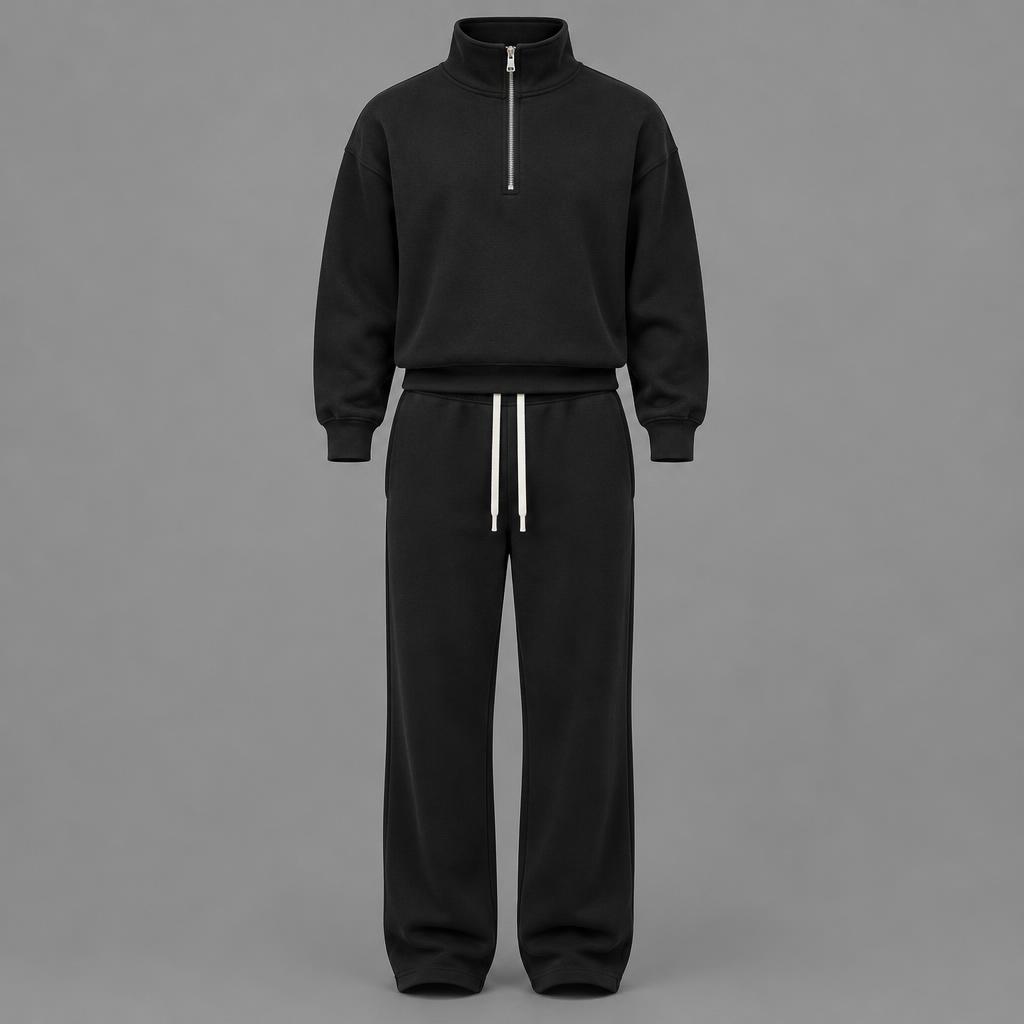 Completo nero con zip