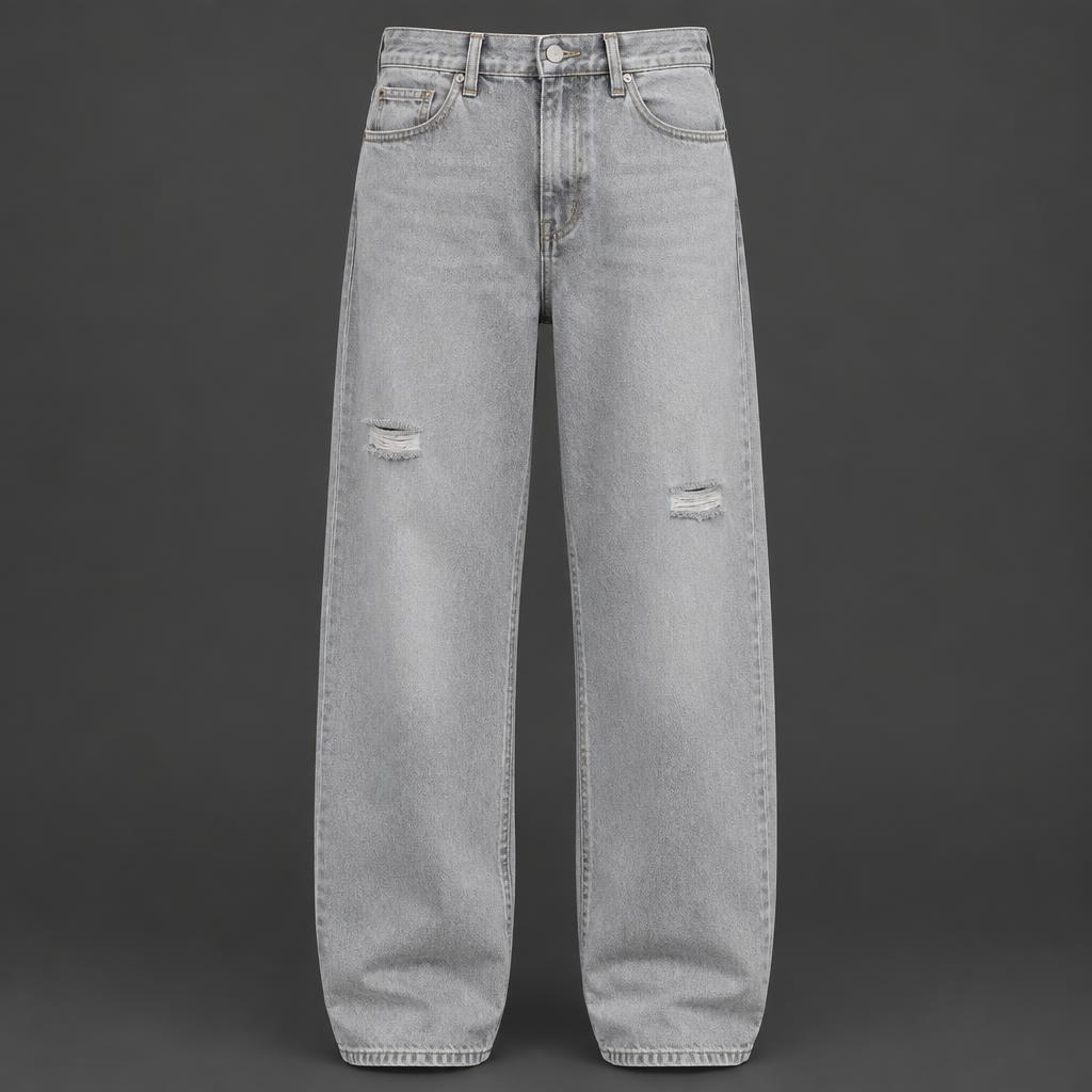 Jeans grigi con strappi