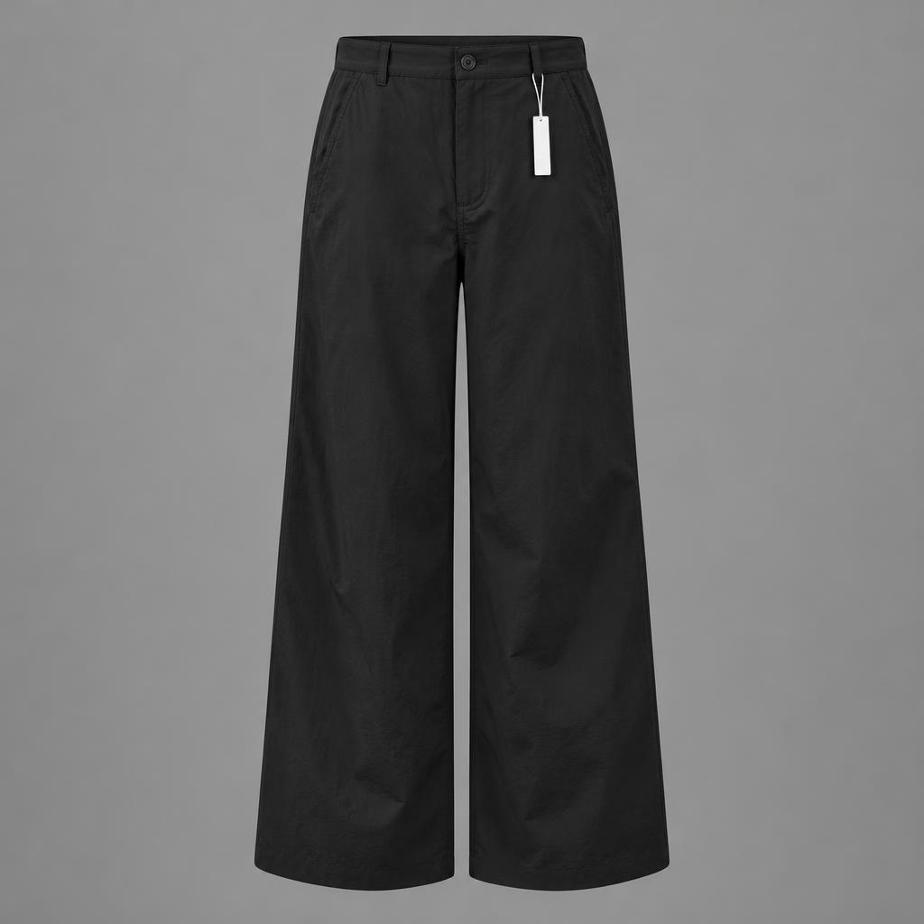 Pantaloni neri tecnici wide