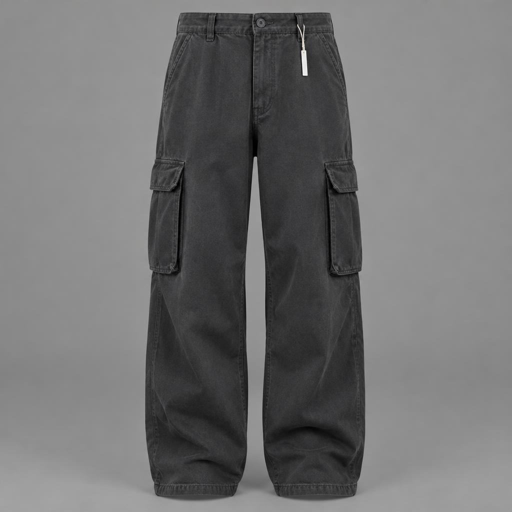 Pantaloni cargo grigio scuro